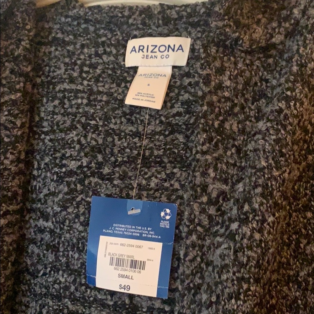 Brand new long sleeved long cardigan grey black